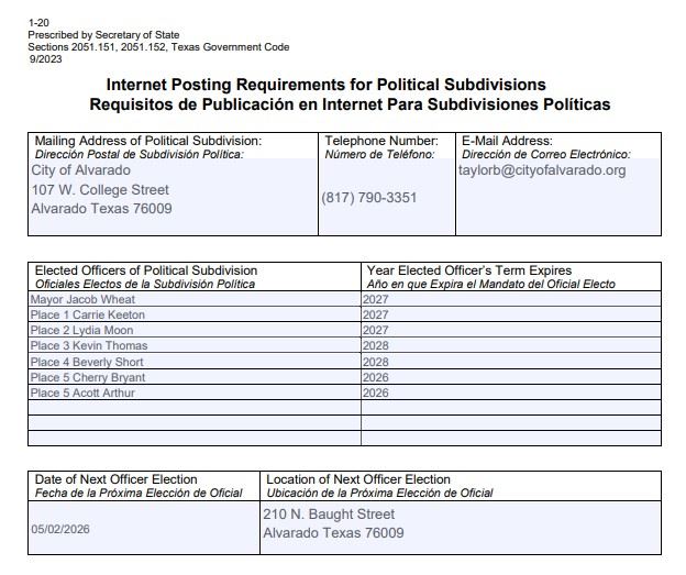 2026 Internet Posting Requirement